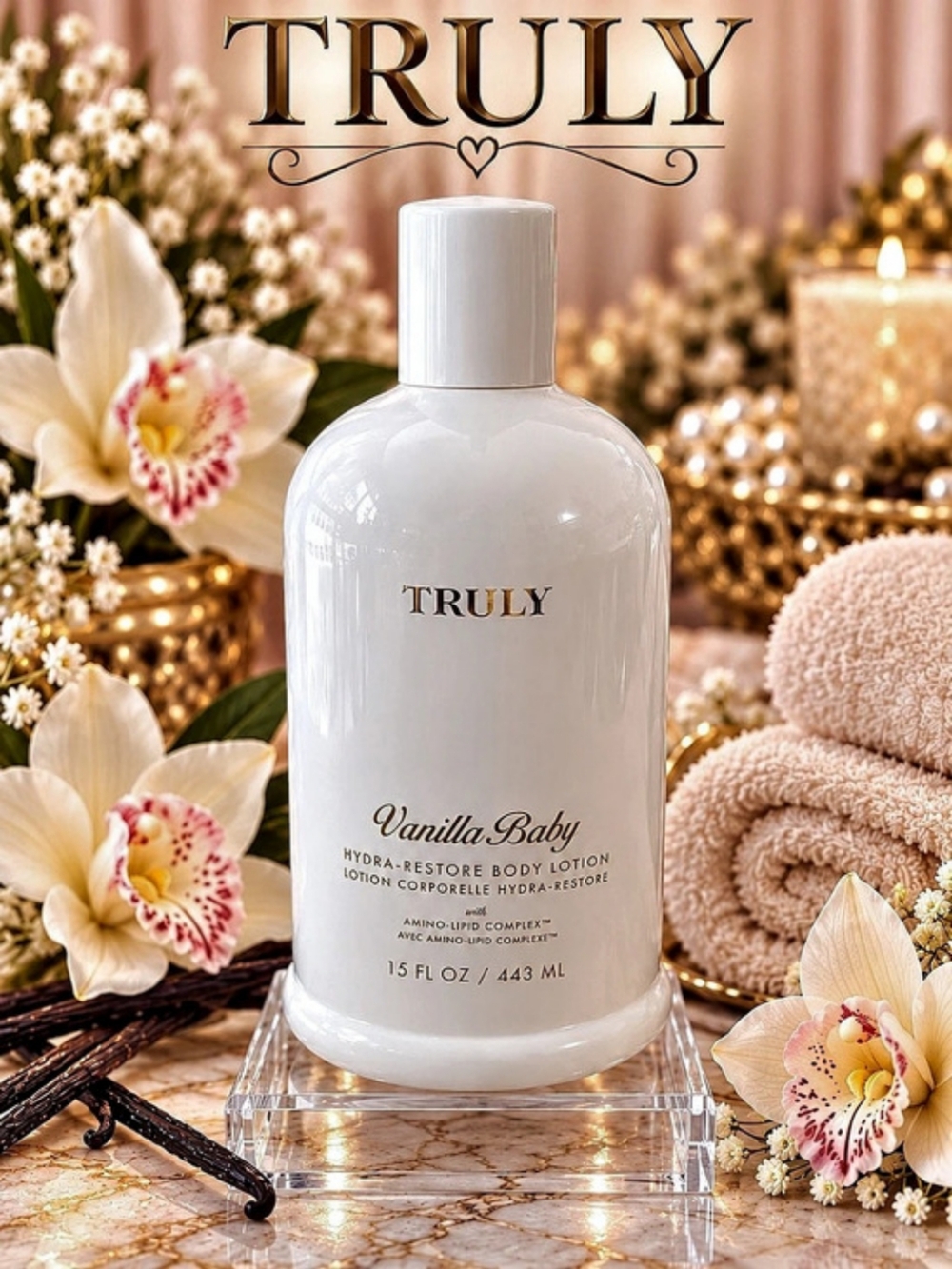 Truly Vanilla Baby Hydra-Restore Body Lotion White 15oz NWT